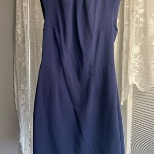 Elegant Navy Blue Sleeveless Dress